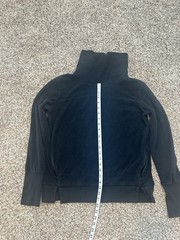 Alo Yoga Black Fleece Cowl Neck Pullover Sweatshirt Women’s Size S Pleated Back