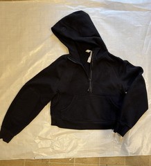 Women’s Lululemon Cropped Scuba Full-Zip Hoodie – Black – Size XS