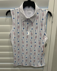 NWT Ladies GOTTEX Pink/blue/white Golf/Tennis/Leisure Shirt-Size Extra Large
