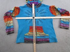Rising International Full Zip Hoodie Sweatshirt Boho Chic Hippie Size L Read