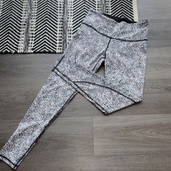 Victoria Sport Womens Leggings Black White Leopard Print Size S Stretch Pull On