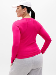 New Athleta M Momentum Seamless Top Dahlia Pink Medium Long Sleeve