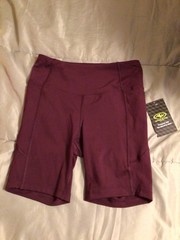 Athletic Works Unisex Bike Shorts Sz XS 0/2 NWT Maroon 2 Side Pockets