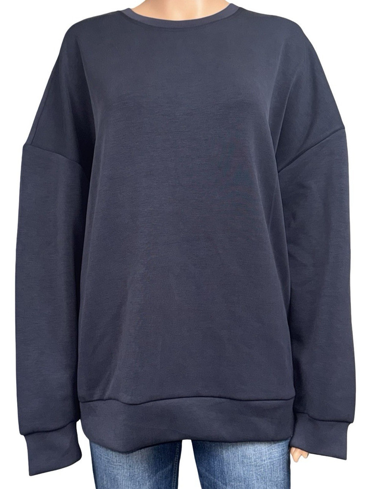 Lazypants Womens X-Large Sweatshirt Charcoal Gray Pull Over Crewneck XL New