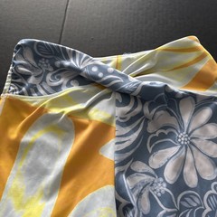 FP Movement Double Take Printed Leggings Women SZ M MidRise 7/8 Pant Yellow Blue