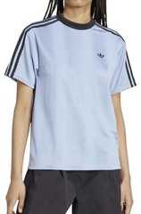 ADIDAS Originals Jacquard Jersey Sz Large POLY T Shirt Ash Blue Womens JV9644
