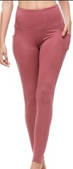 Universo Women Cranberry Pink High Waist Athletic Yoga Leggings Size L