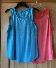 Lot of 2 Womens Tek Gear Drytek Sleeveless Active Tops Blue and Orange LT