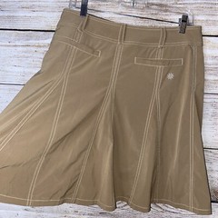 Athleta 6 skort flare shorts tan snap zip closure panels drawstring