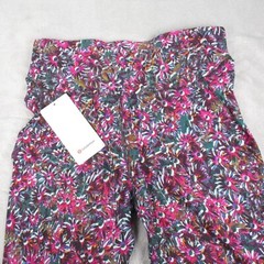 Lululemon Legging Women 14 Pink Green Floral Base Pace HR Tight Fleece 32×28 NEW