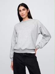 GAP Women’s Gray Crewneck Pullover Sweatshirt Raglan Fleece Cotton Blend S