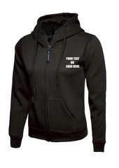 Personalised Custom Printed Ladies Classic Full Zip Hoodie Work Wear Casual Gym