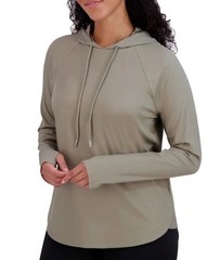 Sage Collective Women’s Green Hoodie S, Thumbholes Ribbed 4-Way Stretch Pullover