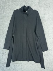 Varley DoubleSoft Snap Mock Neck Cardigan Jacket Womens M Black Minimalist Athle