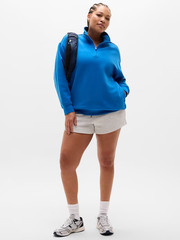 New Athleta M Forever Fleece 1/4 Zip Sweatshirt Breaker Blue Medium Regular