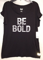Ladies Size XL “BE BOLD” EVERLAST SPORT Short Cap Sleeve Lightweight BlackSHIRT