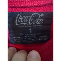 Coca-Cola Red Graphic Sweatshirt Pullover Crewneck Logo Size 1