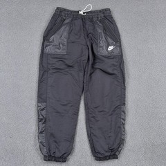 Nike Woven Pants Womens Medium Black Track Joggers Lined Zip Pockets CV8648-010