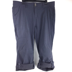 prAna Womens Sz 16 Halle Hiking Pants Coal Gray Stretch Roll Leg Cargo 40″ Waist