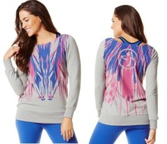 Zumba Frill Me Headliner Top – Gray – size XS, Small, Large ! ~ New!