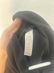Alo Yoga Black Fleece Cowl Neck Pullover Sweatshirt Women’s Size S Pleated Back