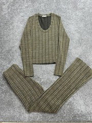 Rag And Bone Raimi Tracksuit Womens XS Multicolor Striped Stretch Scoop Neck