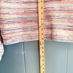 Madewell Cropped Rainbow Stripe Balloon Sleeve Knit Top XS Space Dye Retro Indie