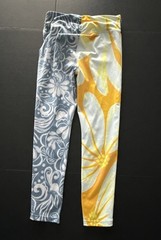FP Movement Double Take Printed Leggings Women SZ M MidRise 7/8 Pant Yellow Blue