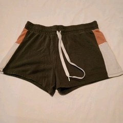 No Boundaries Women’s Size XL 15-17 Fleece Shorts Dark Green Drawstring EUC