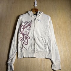 Vintage Hard Rock Hotel Hoodie Womens Medium White Hollywood Flordia Graphic Y2K