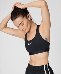 New Nike Women’s Swoosh Sports Bra Medium Support Black/White DX6821-010 MEDIUM