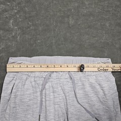 Lululemon Jogger Pants Womens 8 Gray Striped Tapered Elastic Waist Pockets Yoga
