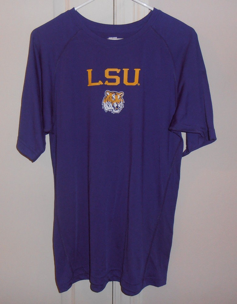 GORGEOUS LSU TIGERS WOMENS T-SHIRT 100% POLYESTER X-L WELL MADE & NEVER WORN