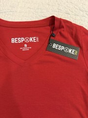 Bespoke Sport Women’s V-Neck Jersey T-Shirt Red Slim Fit Stretch Size S