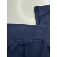 Outdoor Voices Ribbed Flare Leggings Navy Blue High Rise Yoga Pants Womens XS/S
