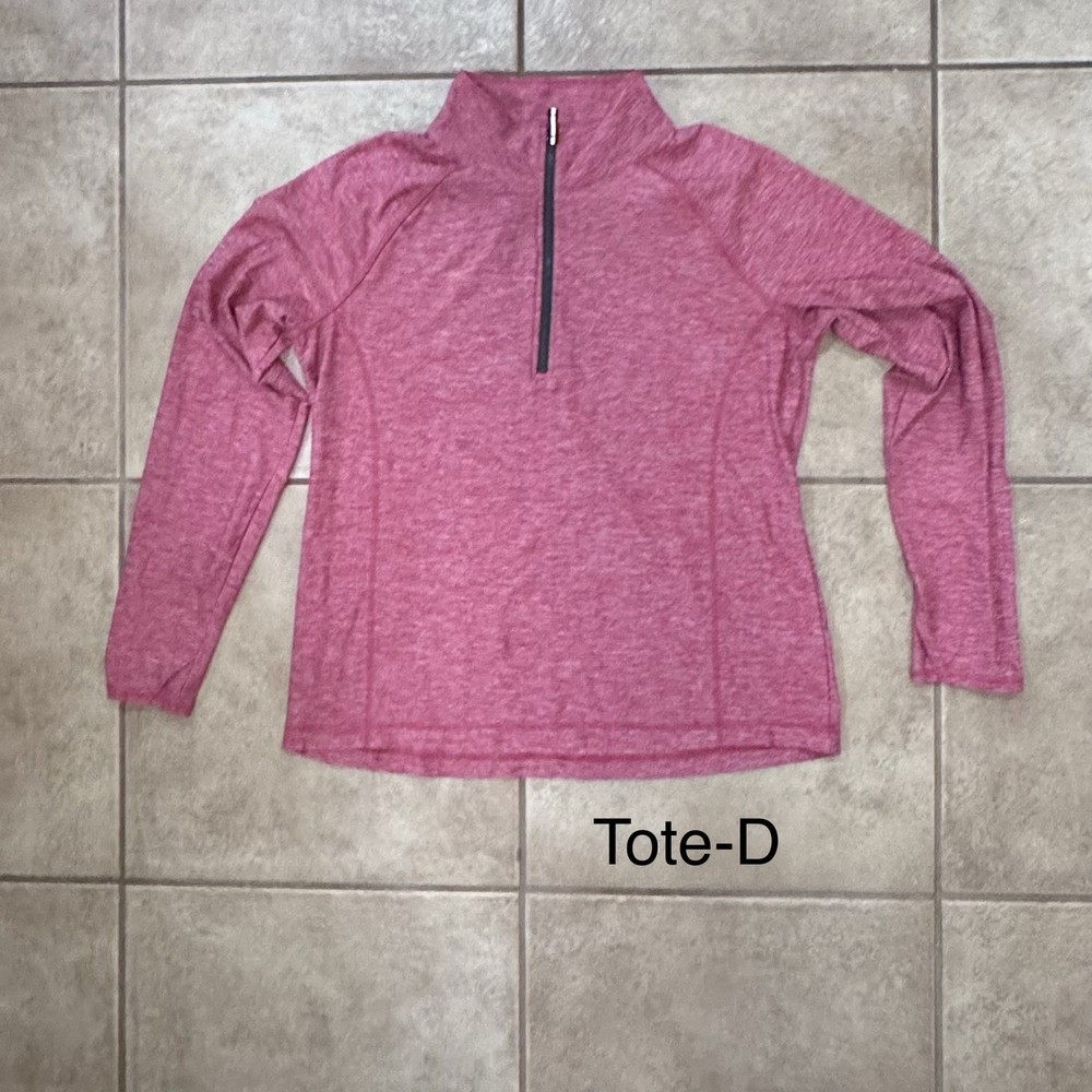 SOYBU Wmn’s PinkHeathered 1/4 Zip Long Sleeve Lt weight Pullover Shirt Size XL