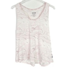 NWT Avalanche Paint Swirl w/ Pink Coverstitch Soft Racerback Tank Top Size Large