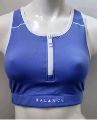 Balance Athletica Vitality Zip Up Crop Top Sports Bra Logo! Size S Excellent