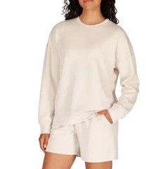 LazyPants Women’s Luxe Crewneck Sweatshirt Cream Large NWT