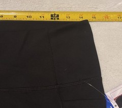 NWT Danskin High Rise Brushed Leggings Black Salt Size L Side Pockets Tulip Hem