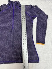 Nike Pro 1/2 Zip Top Womens Large Geometric LS Thumb Holes Stretch ActivewearA30