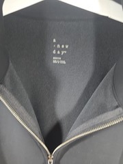 Women’s A New Day Black Sandwash Cropped Full-Zip Sweatshirt Jacket Size Medium