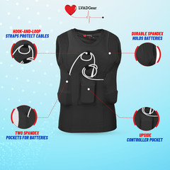 LVAD Women HeartMate 3 Tank Top Comfortable Functional LVAD Wear – Black & White