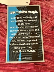 Marika Magic Secret Slimming Top, Shirred Panels, Size Large, Red, NWT