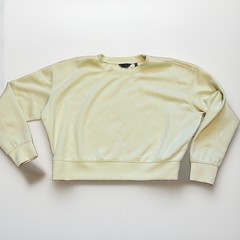 Danskin Mixed Rib Crew Cropped Sweater in the shade “Sun Light Yellow” NWOT SZ M