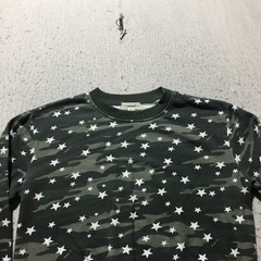 Jak & Rae Sweatshirt Womens M Medium Gray Camouflage White Stars Crew Long Slv