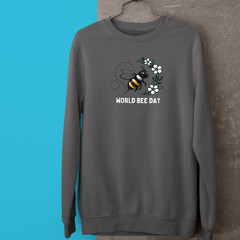 World Bee Day Sweatshirt Cute Cartoon Bumble Bee Honey Nature Lover Novelty Gift
