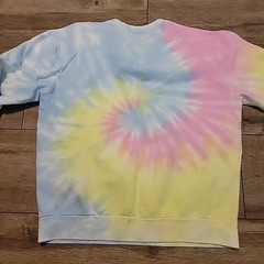 Chemistry Sweatshirt Womens M Tie Dye Pink Blue Yellow Sun Moon Stars Celestial