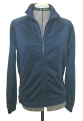 ATHLETIC WORKS Womens Track Jacket zip front navy color size XL 16-18 New