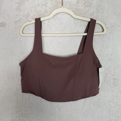 All in Motion NWT Everyday Soft Corset Bra Brown XL Square Neck Activewear Top